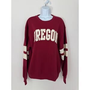 New York Popular Oregon Sweatshirt XL Maroon Varsity Crewneck Pullover